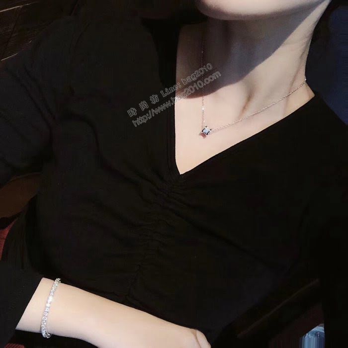 Bvlgari飾品 寶格麗富婆項鏈 寶格麗專櫃同步小號實心小蠻腰滿鑽  zgbq3253